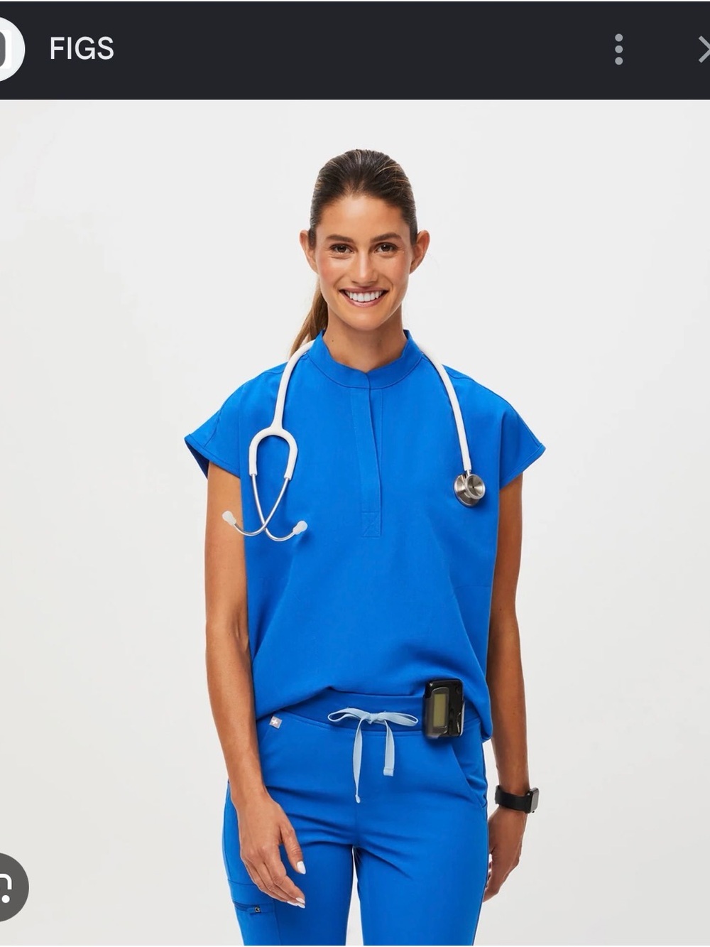 Figs Women's Rafaela Scrub Top Royal Blue